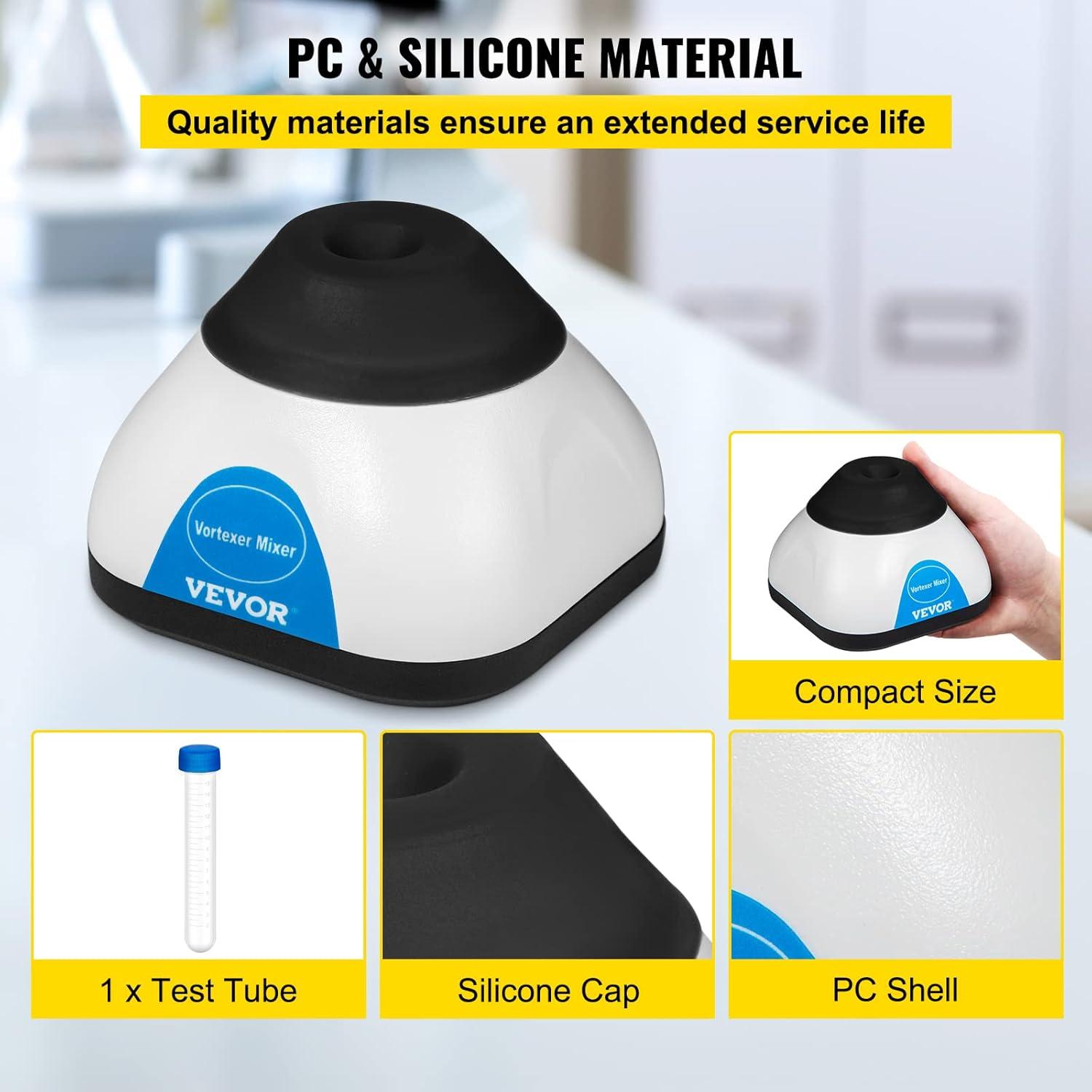 Mezclador Vortex Mini VEVOR 3000RPM 50mL Táctil Científico