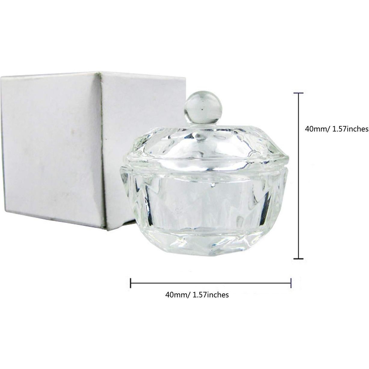 Taza de Cristal para Polvo Acrílico de Uñas Mollensiuer - 2 Pcs