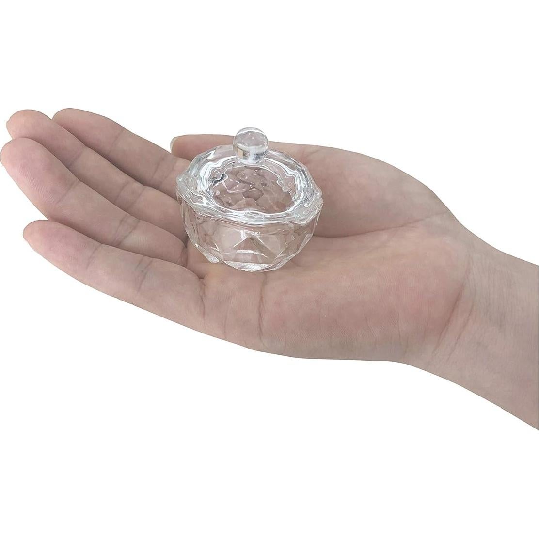Taza de Cristal para Polvo Acrílico de Uñas Mollensiuer - 2 Pcs