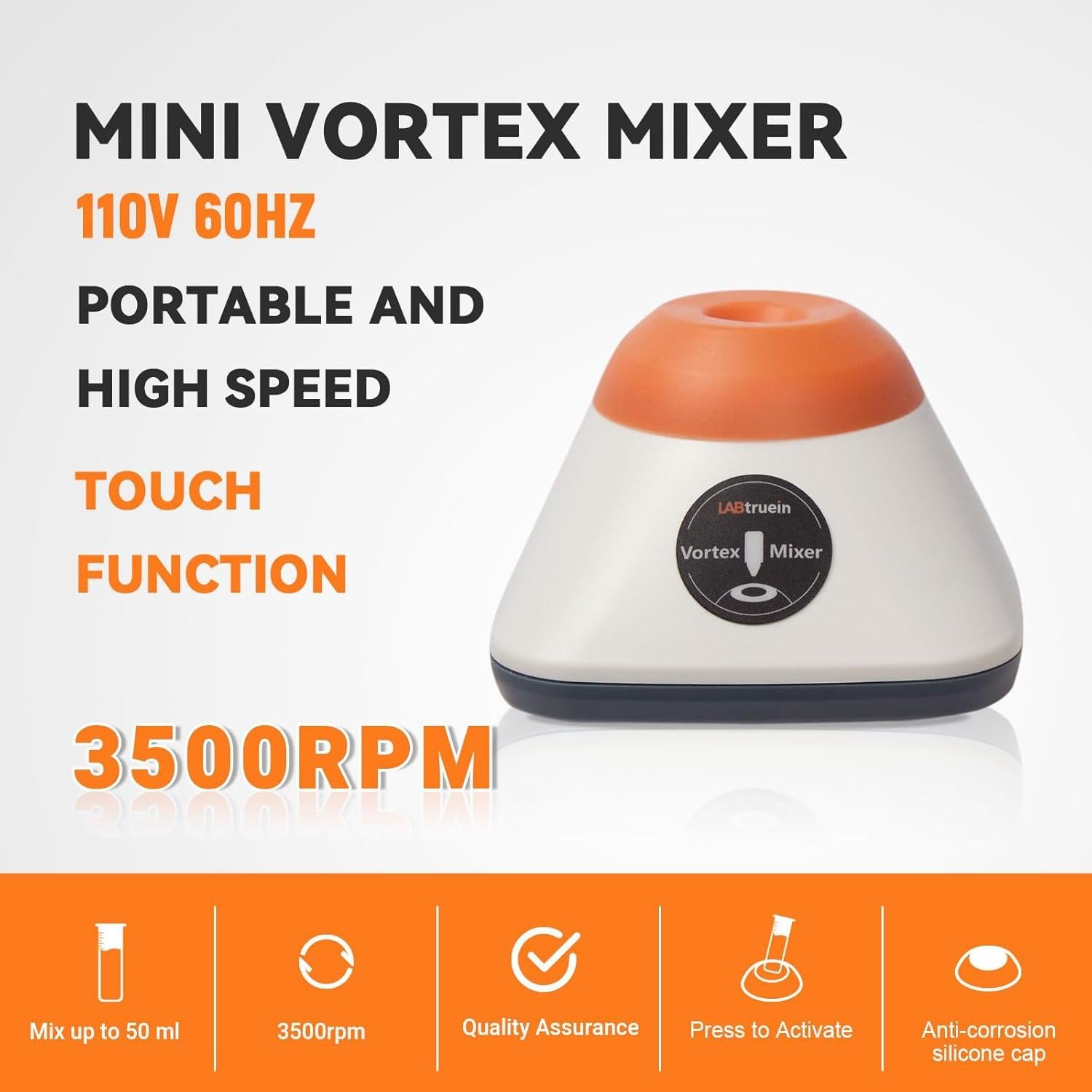 Mini Mezclador Vortex LABtruein LT-V50 3500rpm 50ml