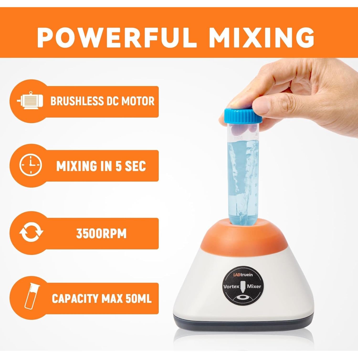 Mini Mezclador Vortex LABtruein LT-V50 3500rpm 50ml