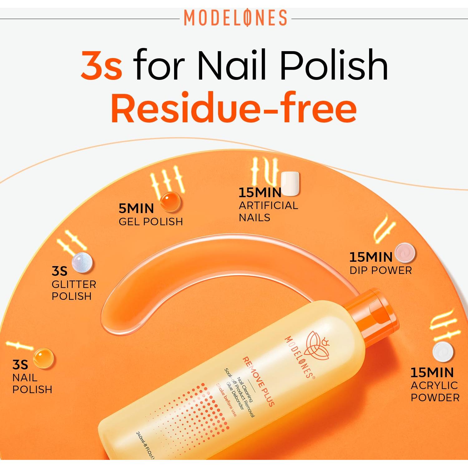 Removedor de Esmalte de Uñas Modelones 236.6 ml con Aceite de Jojoba