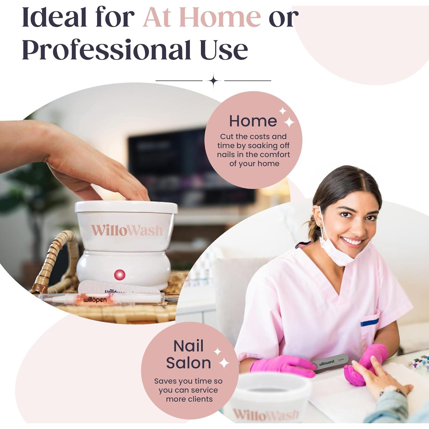 Tazón Eléctrico Removedor de Uñas Willowash, Kit Completo