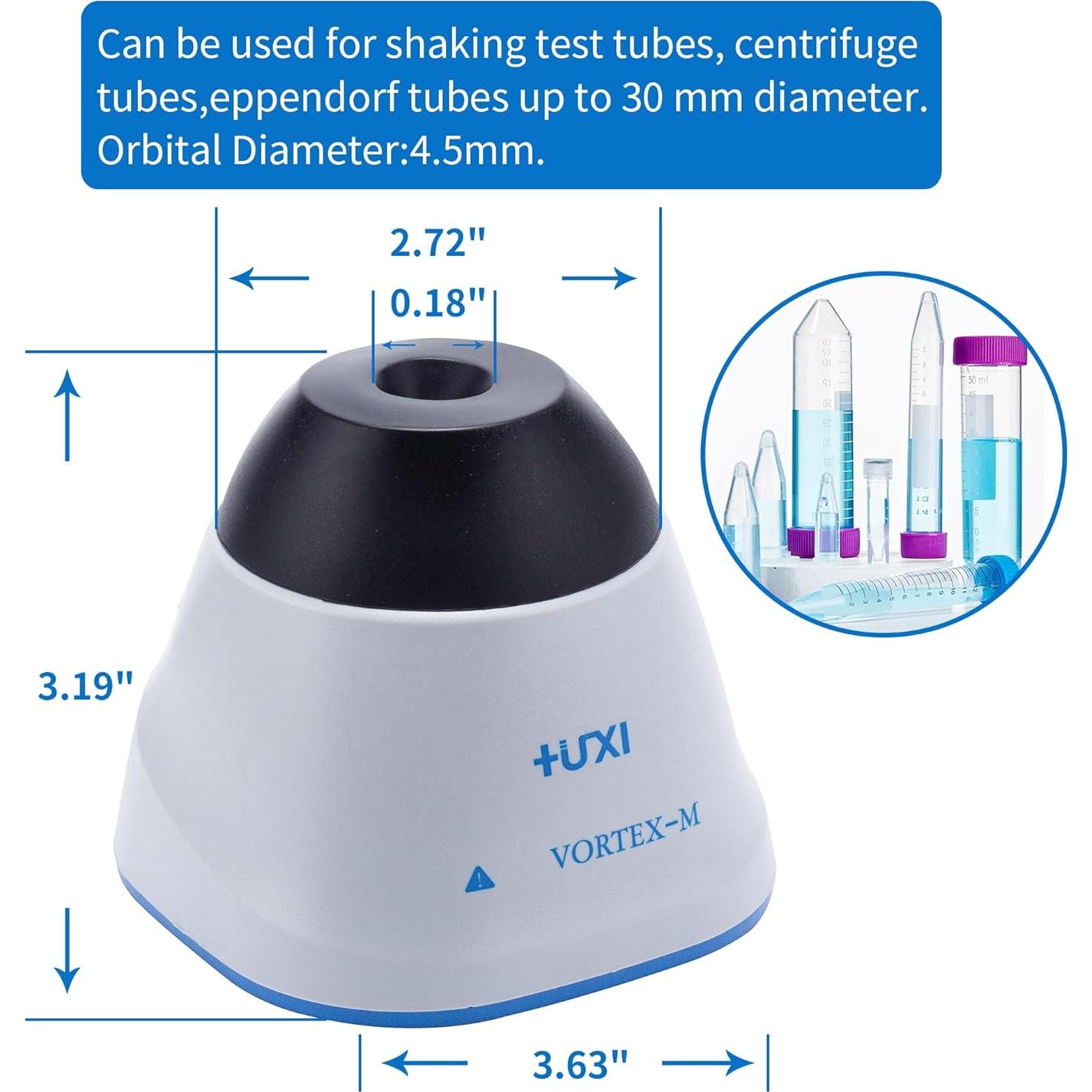 Mini Mezclador Vortex HuXi Lab 3000RPM Portátil para Laboratorio