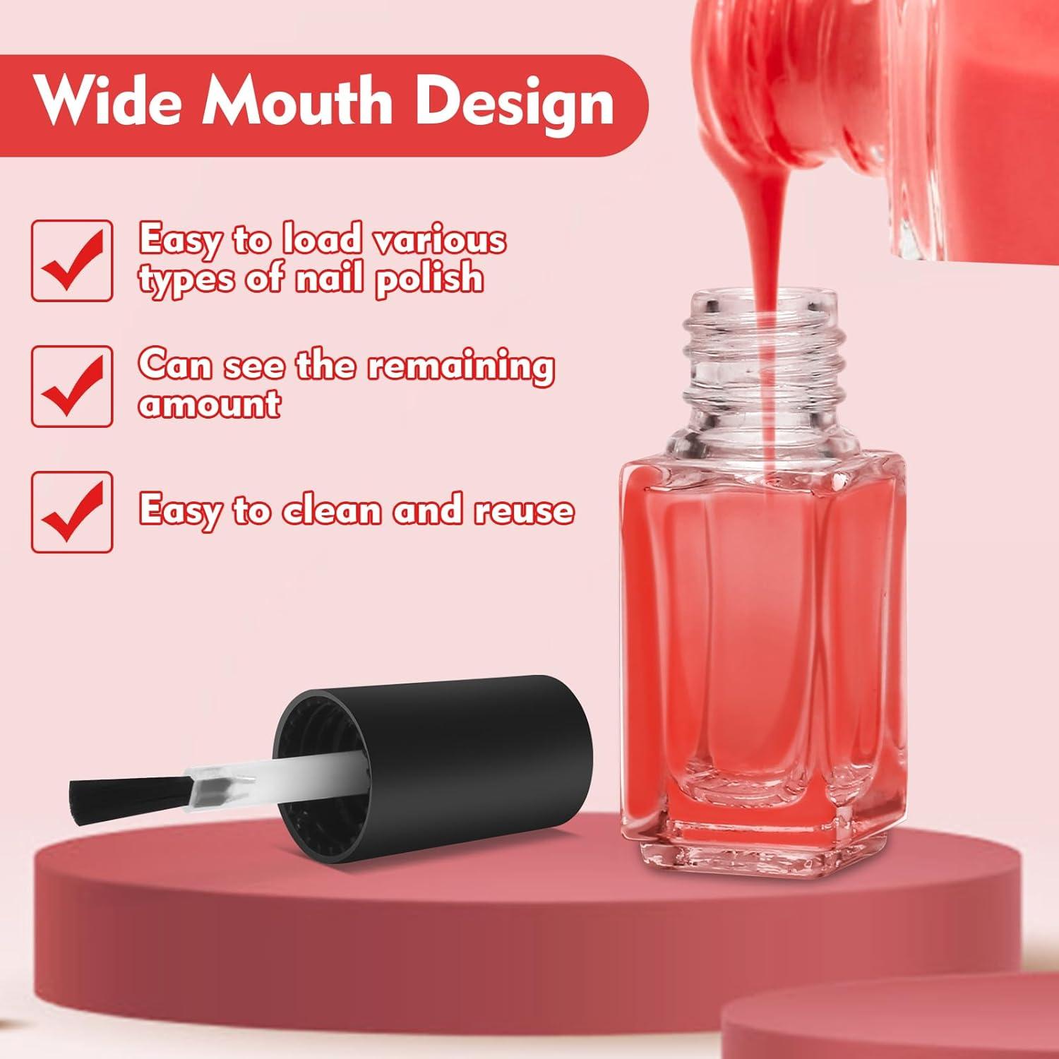 Botellas Vacías de Esmalte de Uñas AHIER 5ml - Pack de 5