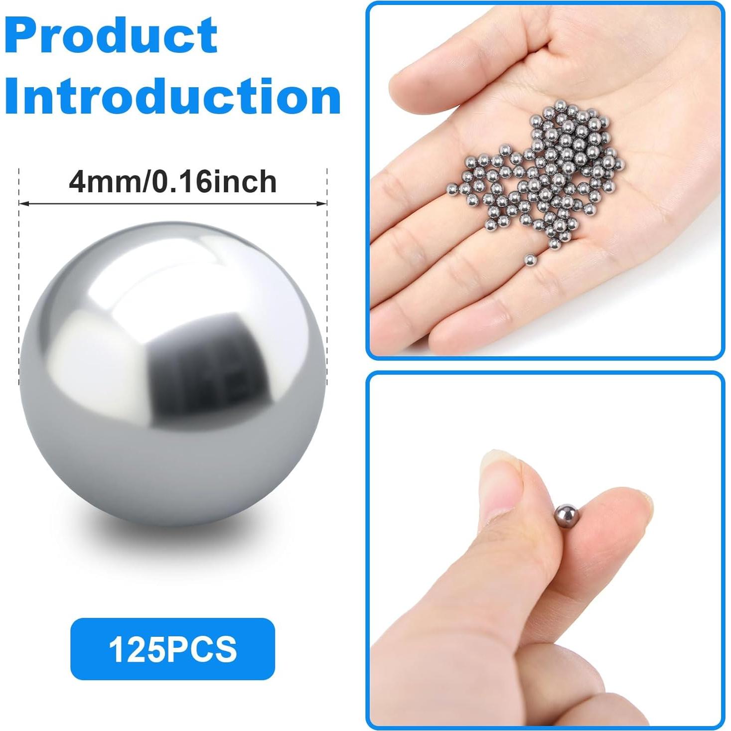 Bolas de Mezcla de Pintura PAGOW 125PCS 4mm Acero Inoxidable