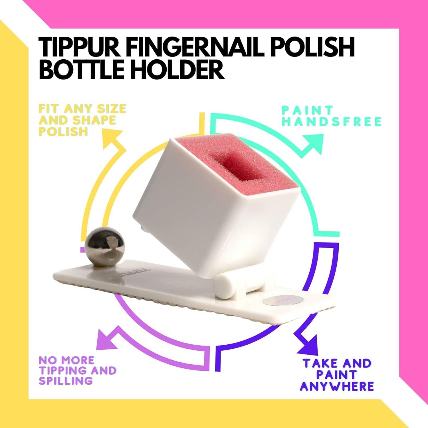 Soporte de Esmalte de Uñas Tippur - Antideslizante y Ajustable