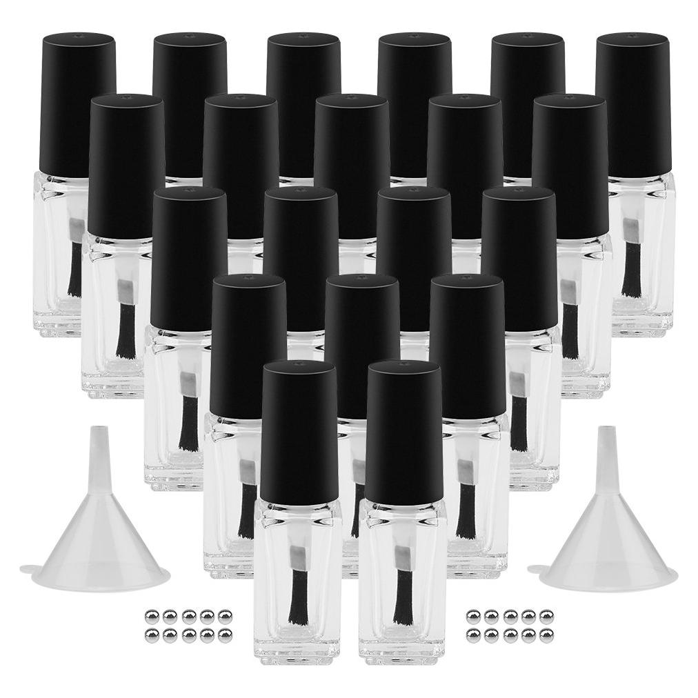 GTHER 20 Botellas de Vidrio Vacías 5ML para Esmalte de Uñas