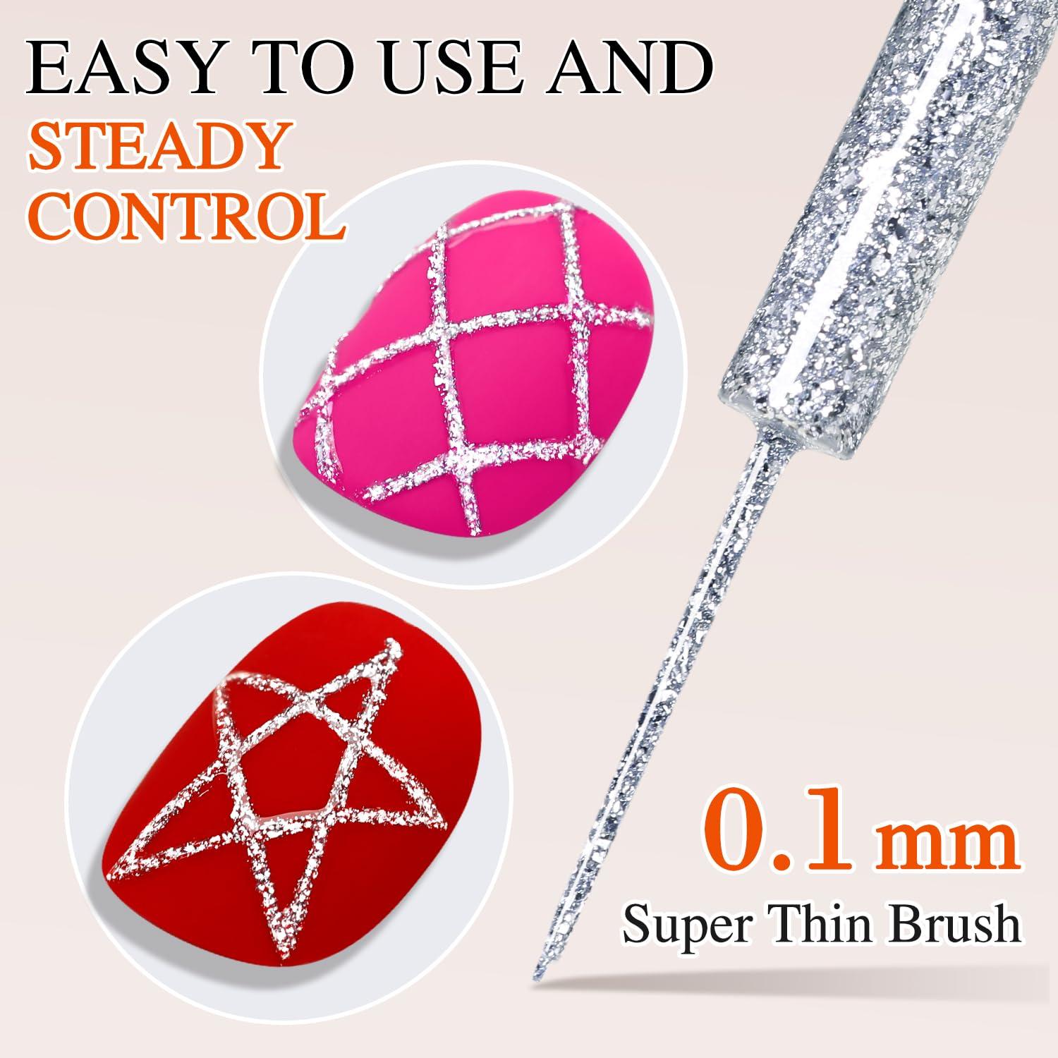 Gel Liner Metálico Doble Ritmo 15ml Plateado Efecto 3D