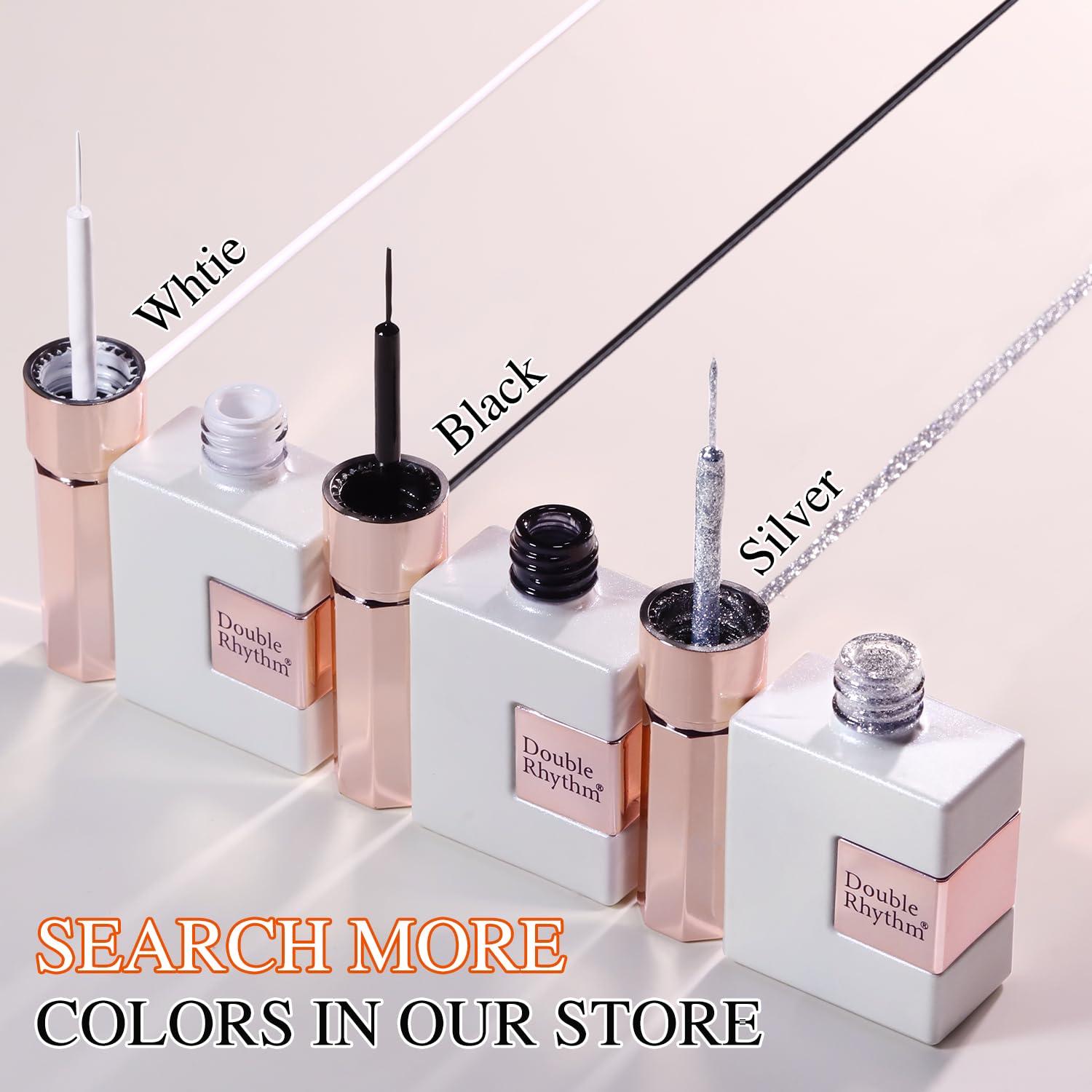 Gel Liner Metálico Doble Ritmo 15ml Plateado Efecto 3D