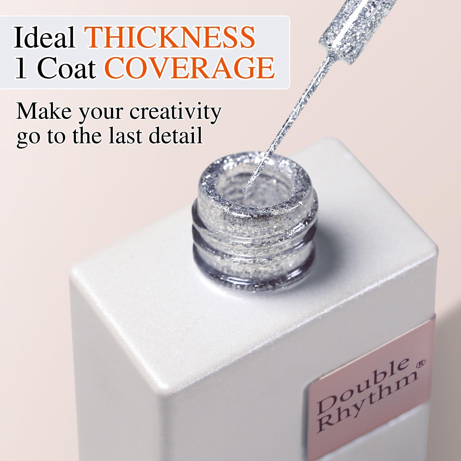 Gel Liner Metálico Doble Ritmo 15ml Plateado Efecto 3D