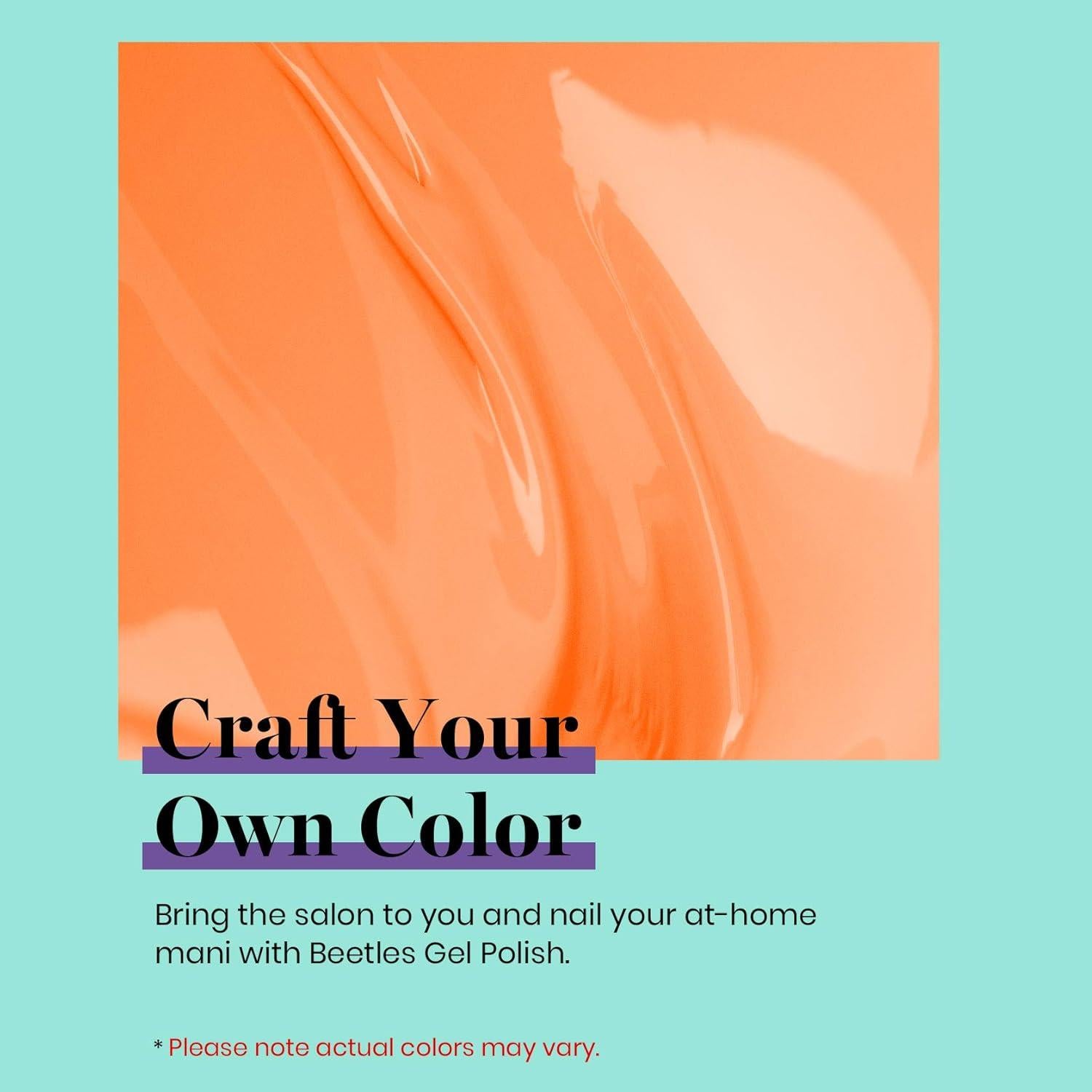 Esmalte de Uñas Gel Beetles 15ml Color Naranja Tangerina