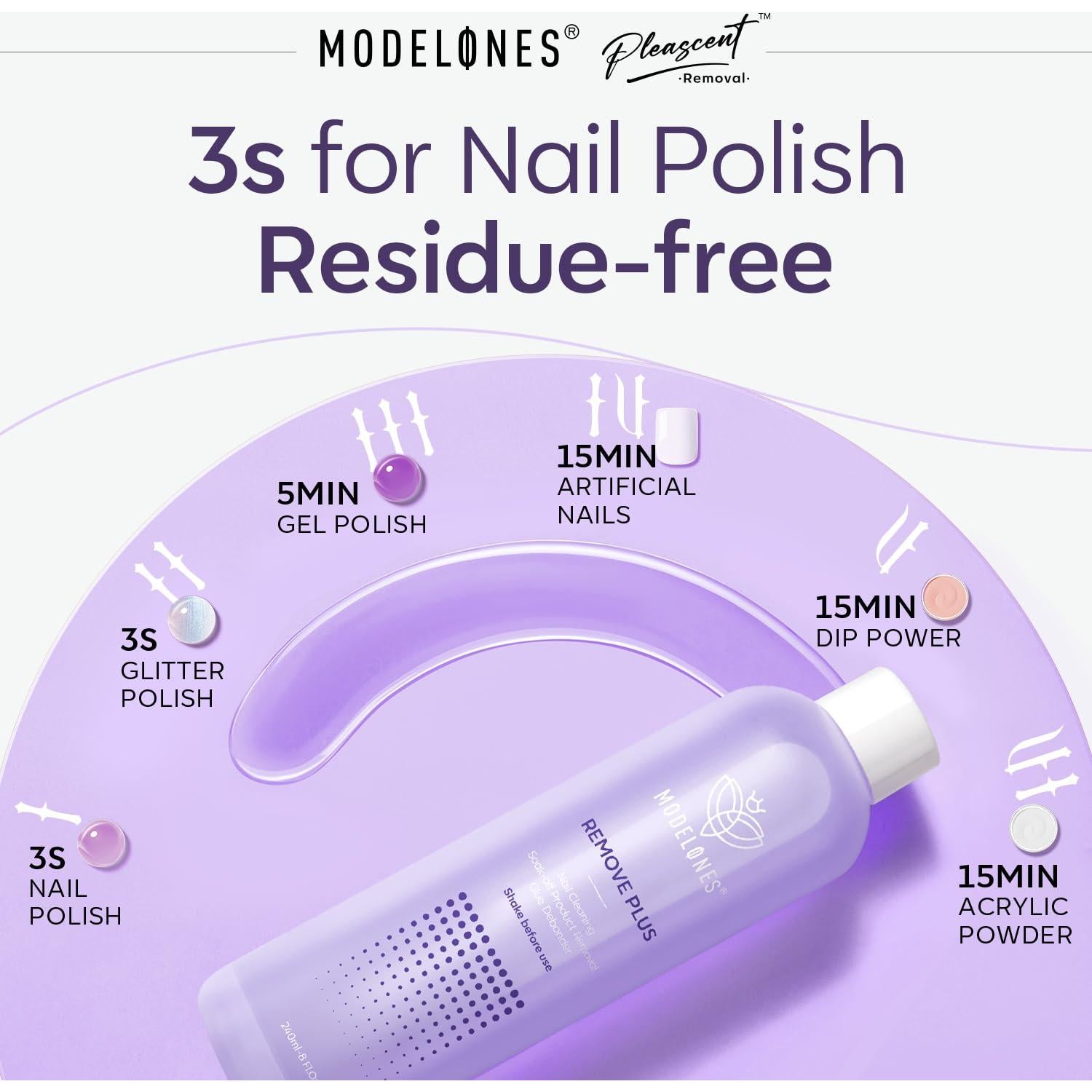 Removedor de Esmalte Modelones 236.6 ml Gel Acetona Lavanda