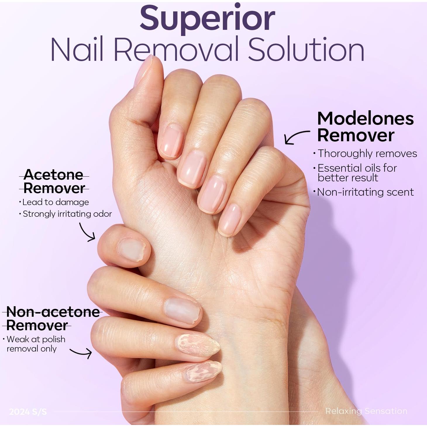 Removedor de Esmalte Modelones 236.6 ml Gel Acetona Lavanda