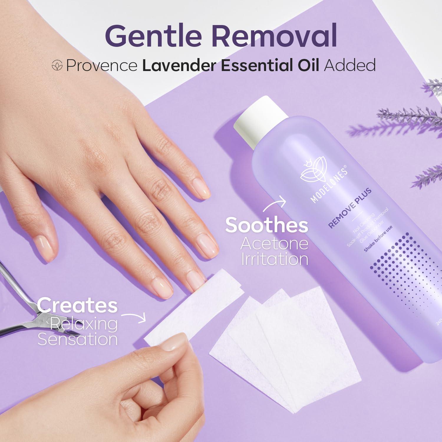 Removedor de Esmalte Modelones 236.6 ml Gel Acetona Lavanda