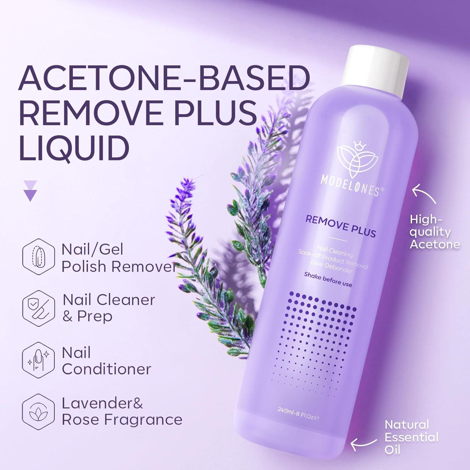 Removedor de Esmalte Modelones 236.6 ml Gel Acetona Lavanda