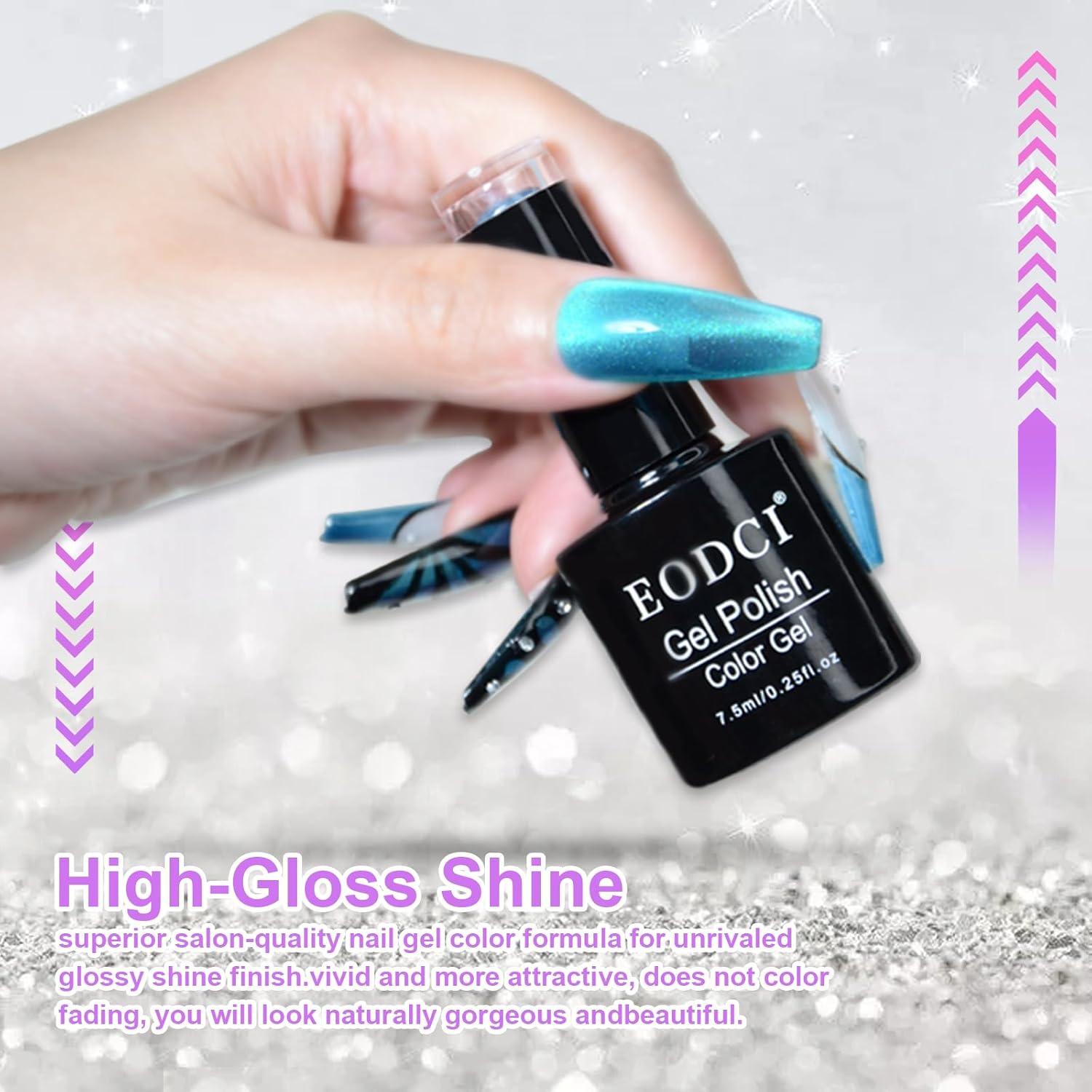 Esmalte de Uñas Gel Ojo de Gato EODCI 6 Colores con Purpurina