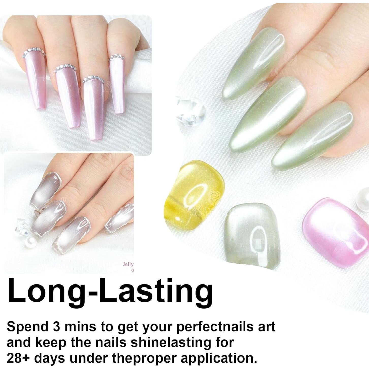 Esmalte de Uñas Gel Ojo de Gato EODCI 6 Colores con Purpurina