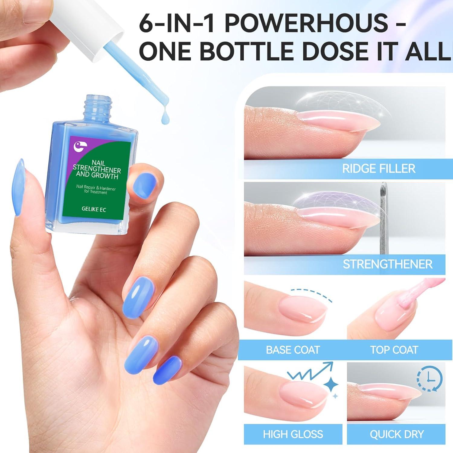 Gelike EC Endurecedor y Crecimiento de Uñas 15ml Azul Cielo