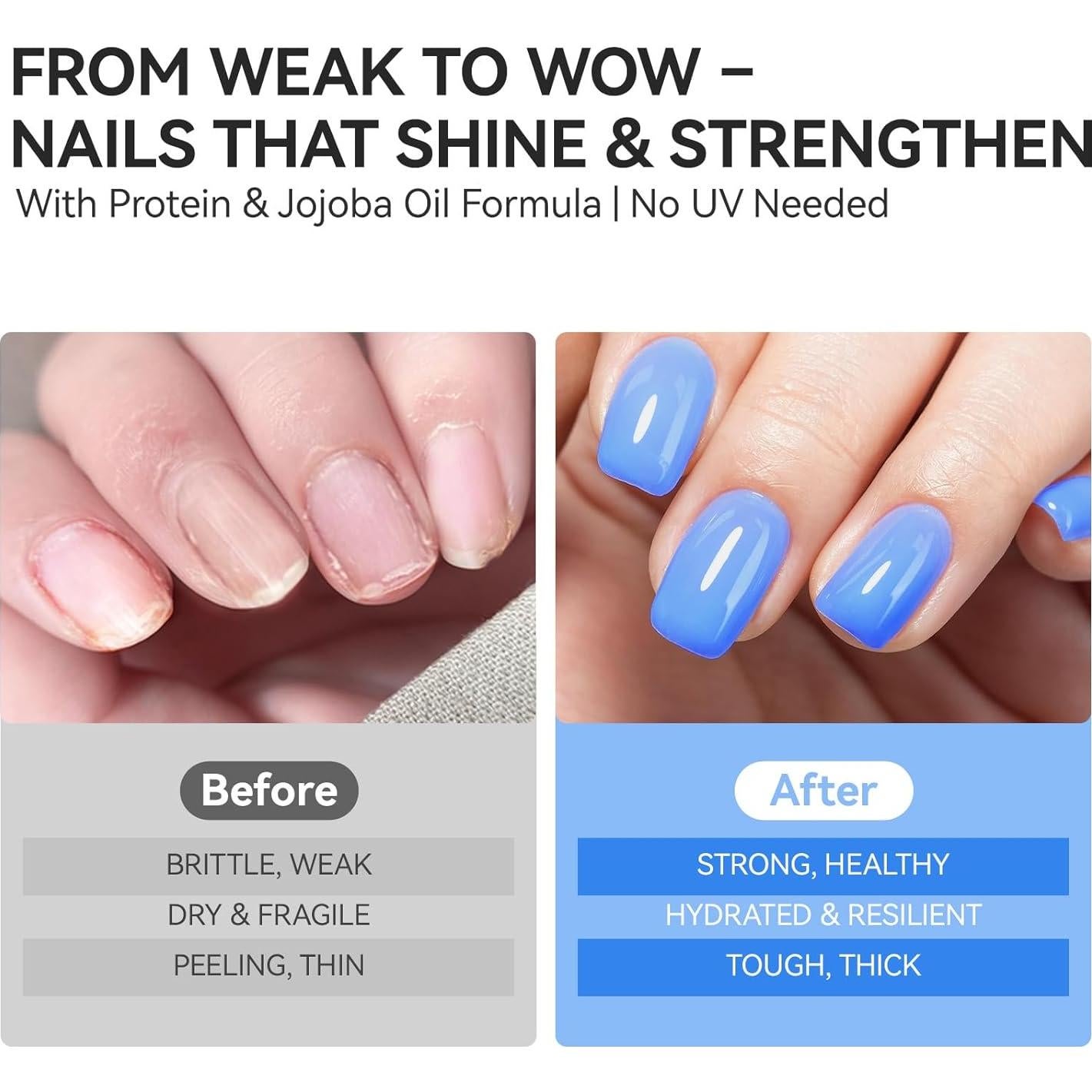 Gelike EC Endurecedor y Crecimiento de Uñas 15ml Azul Cielo