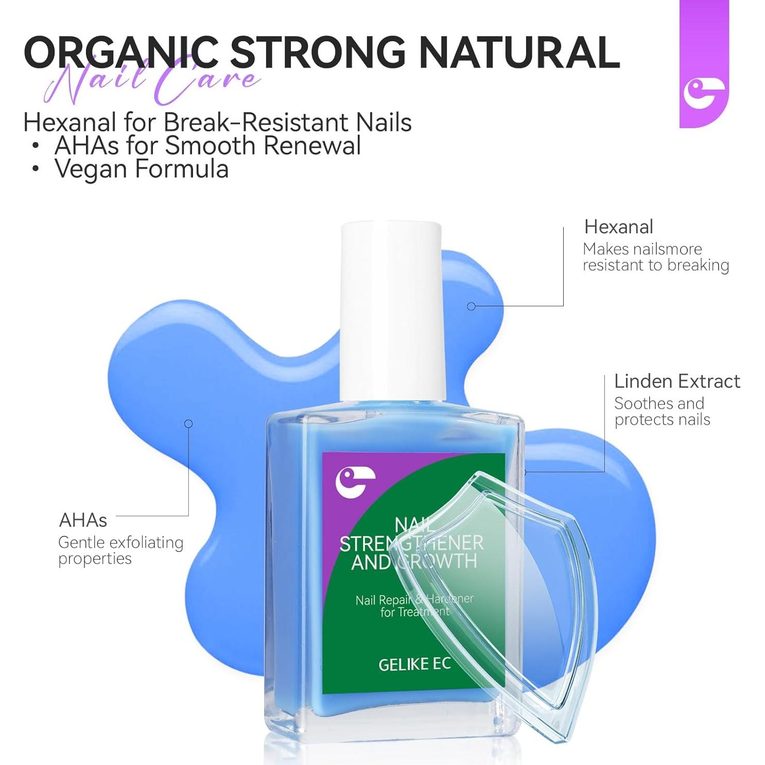 Gelike EC Endurecedor y Crecimiento de Uñas 15ml Azul Cielo