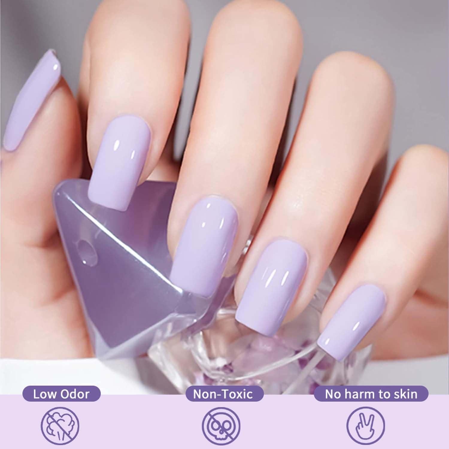 Set de Esmalte de Uñas en Gel JR 9pcs 15ml Morado 12-Free
