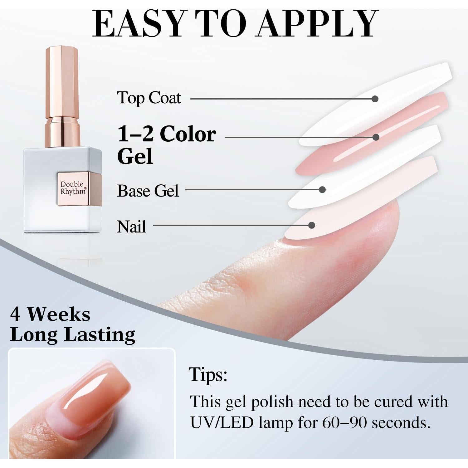 Esmalte de Uñas Gel Doble Ritmo 15ml Blanco Lechoso