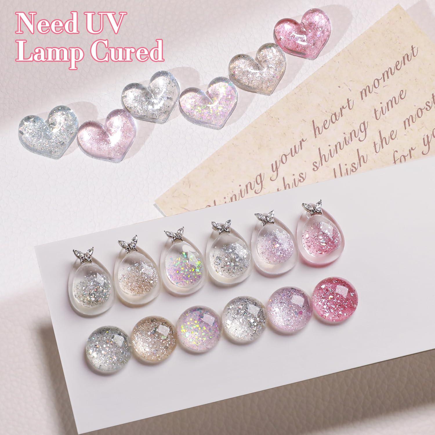 Kit de Esmalte de Uñas Glitter Gel Doble Ritmo 6 Colores 15ml