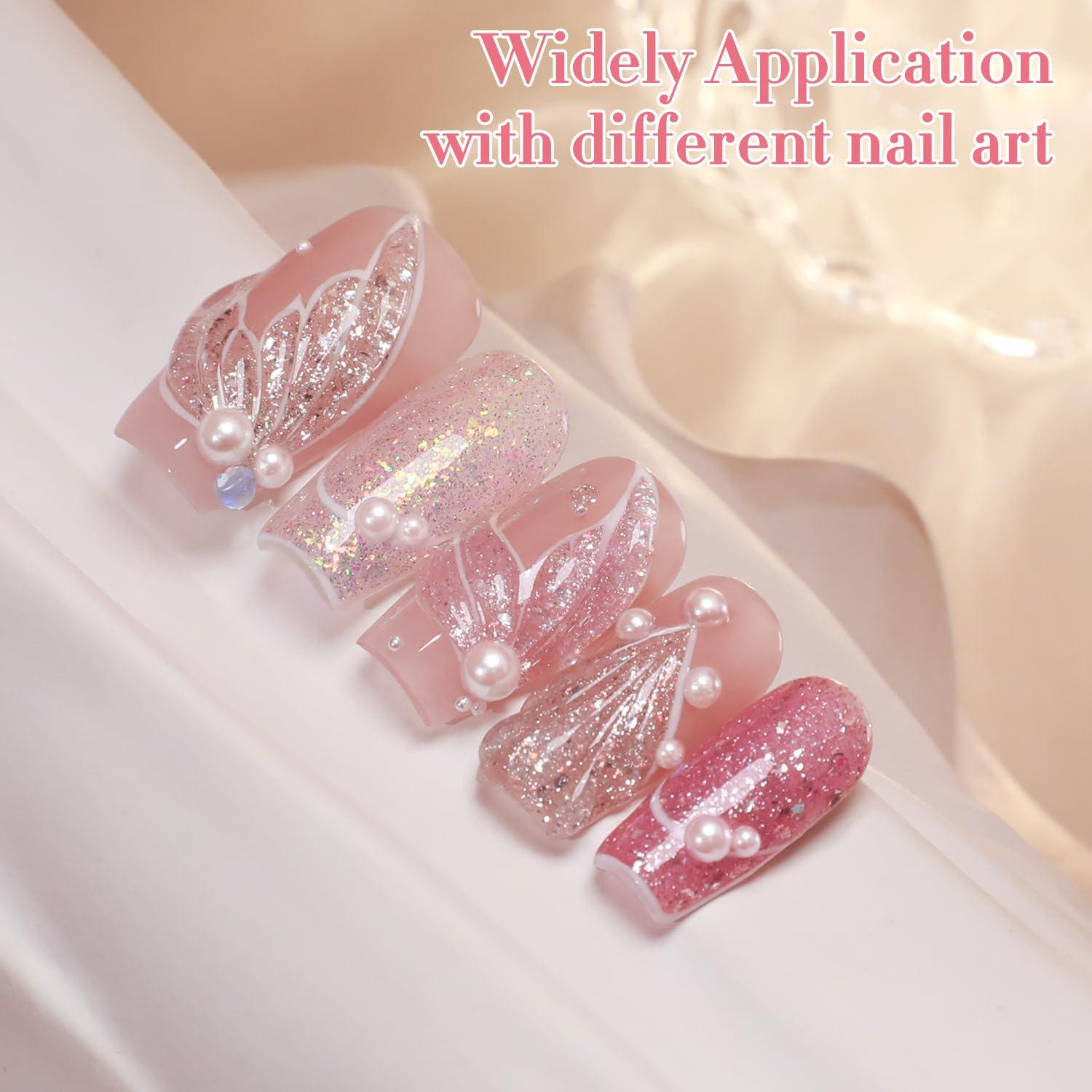 Kit de Esmalte de Uñas Glitter Gel Doble Ritmo 6 Colores 15ml