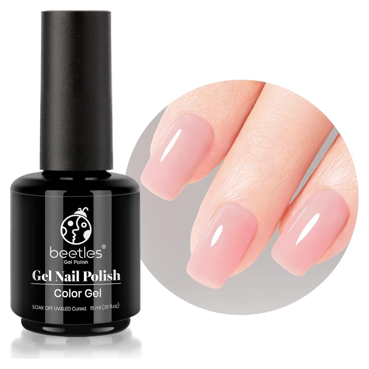 Gel de Uñas Beetles Jelly Nude 15ml Color Durazno Translúcido