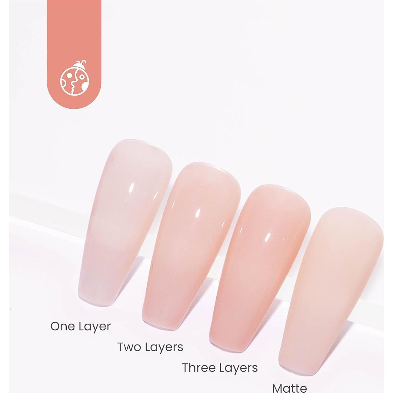 Gel de Uñas Beetles Jelly Nude 15ml Color Durazno Translúcido