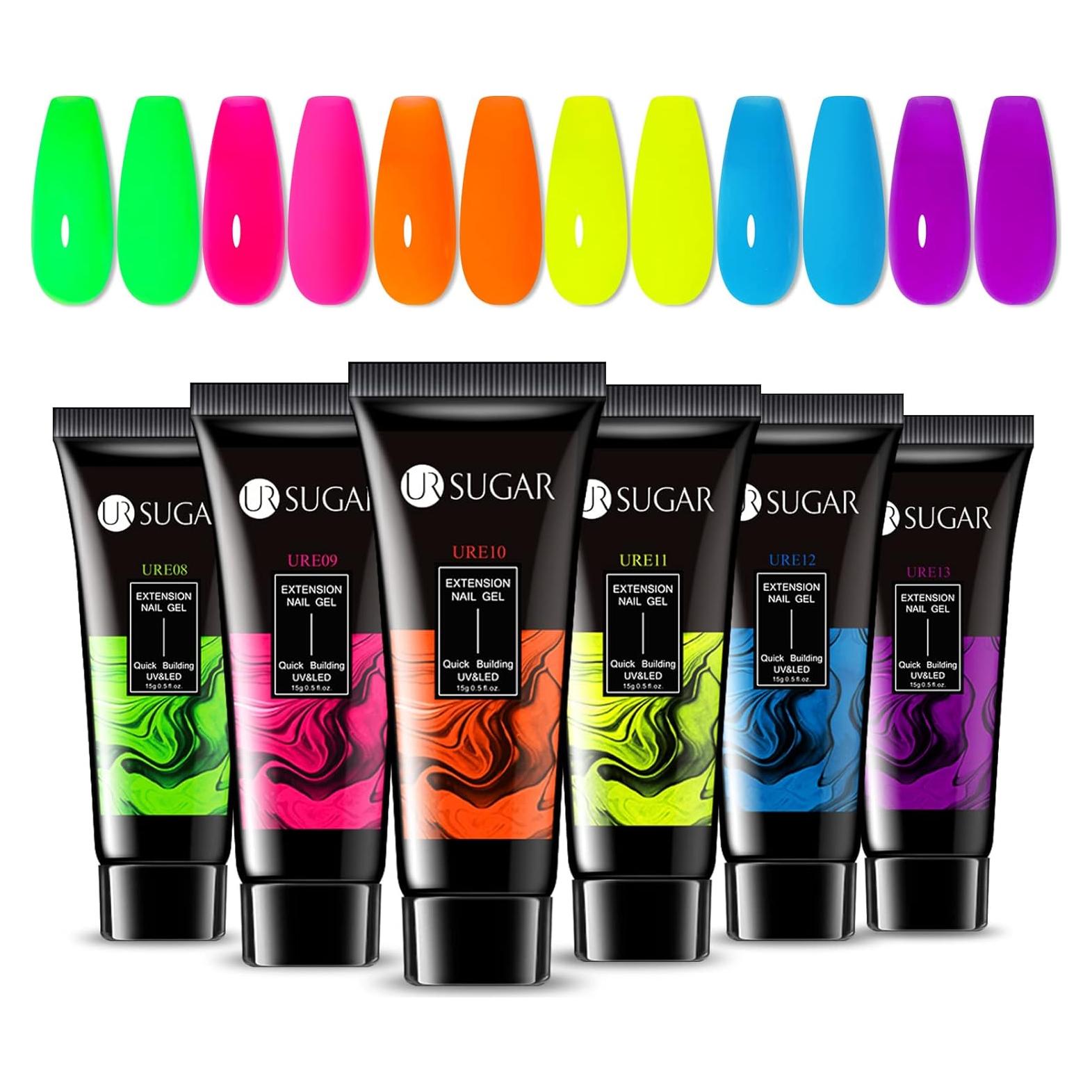 Set de Gel de Uñas Poliéster Neón UR SUGAR - 6 Colores