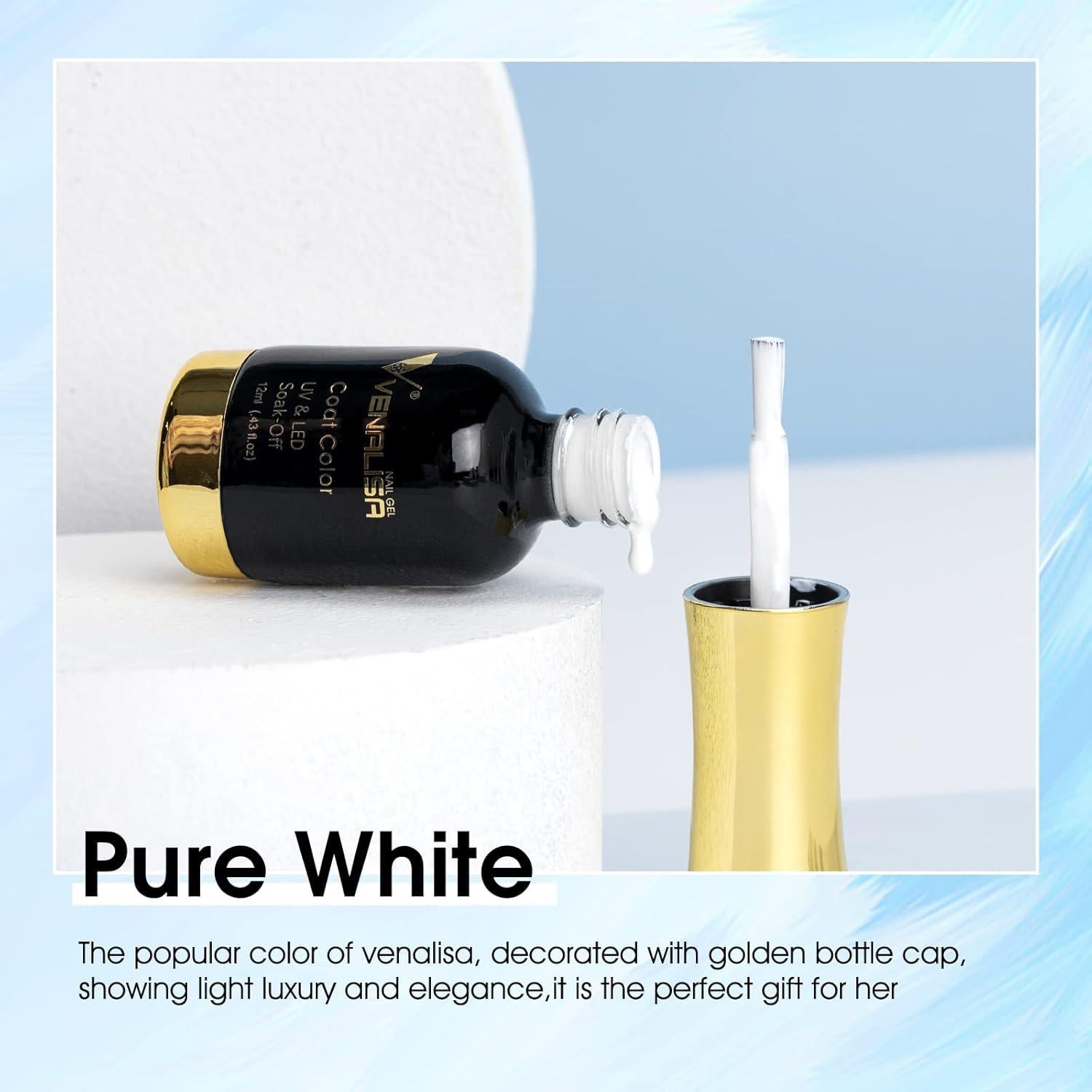 Esmalte de Uñas en Gel VENALISA 12ml Blanco Puro Removible