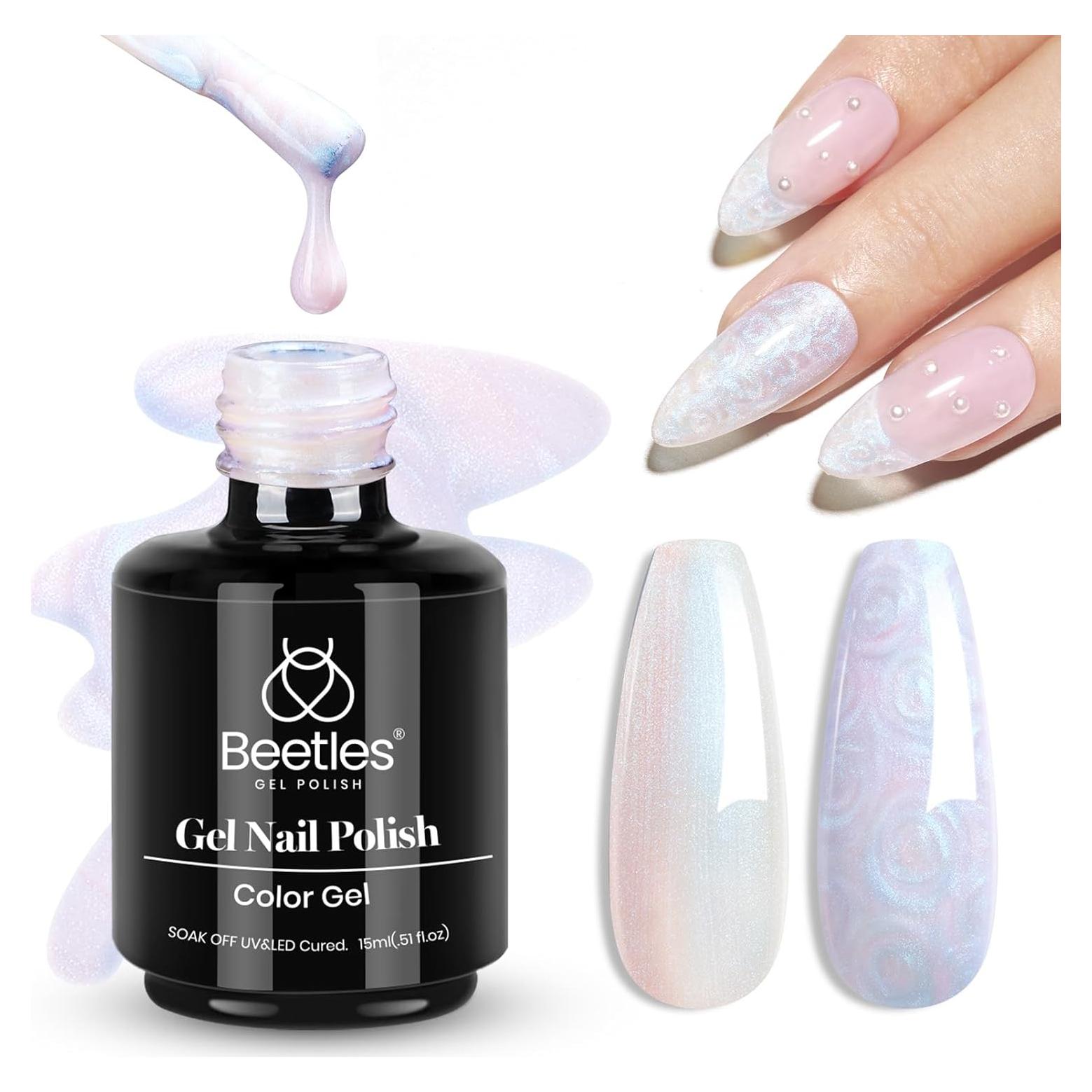 Esmalte de Uñas en Gel Beetles 15ML Blanco Perla Brillante