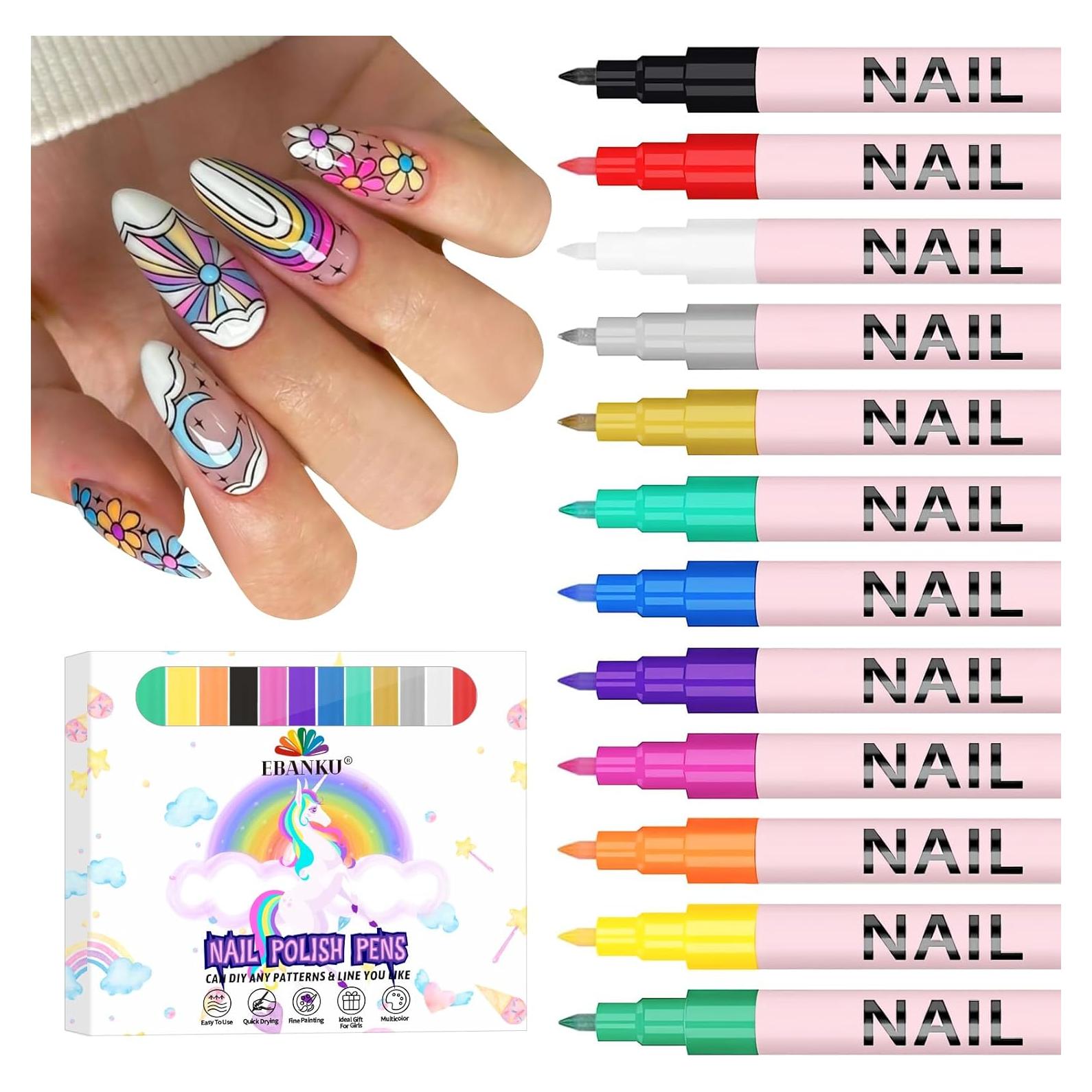 Conjunto de 12 Lápices de Arte para Uñas EBANKU 0.7MM