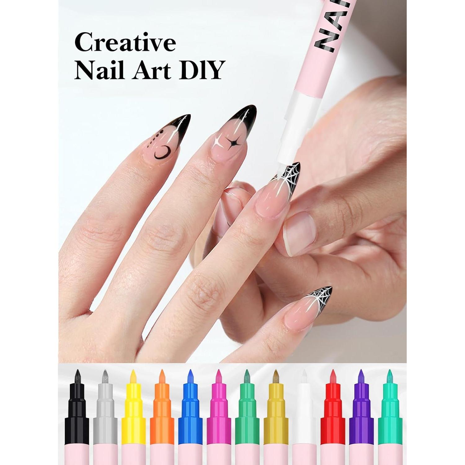 Conjunto de 12 Lápices de Arte para Uñas EBANKU 0.7MM