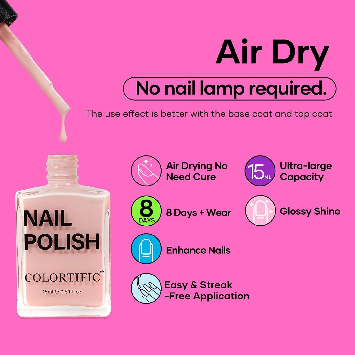 Set de Esmalte de Uñas COLORTIFIC 6 Colores 15ML Secado Rápido