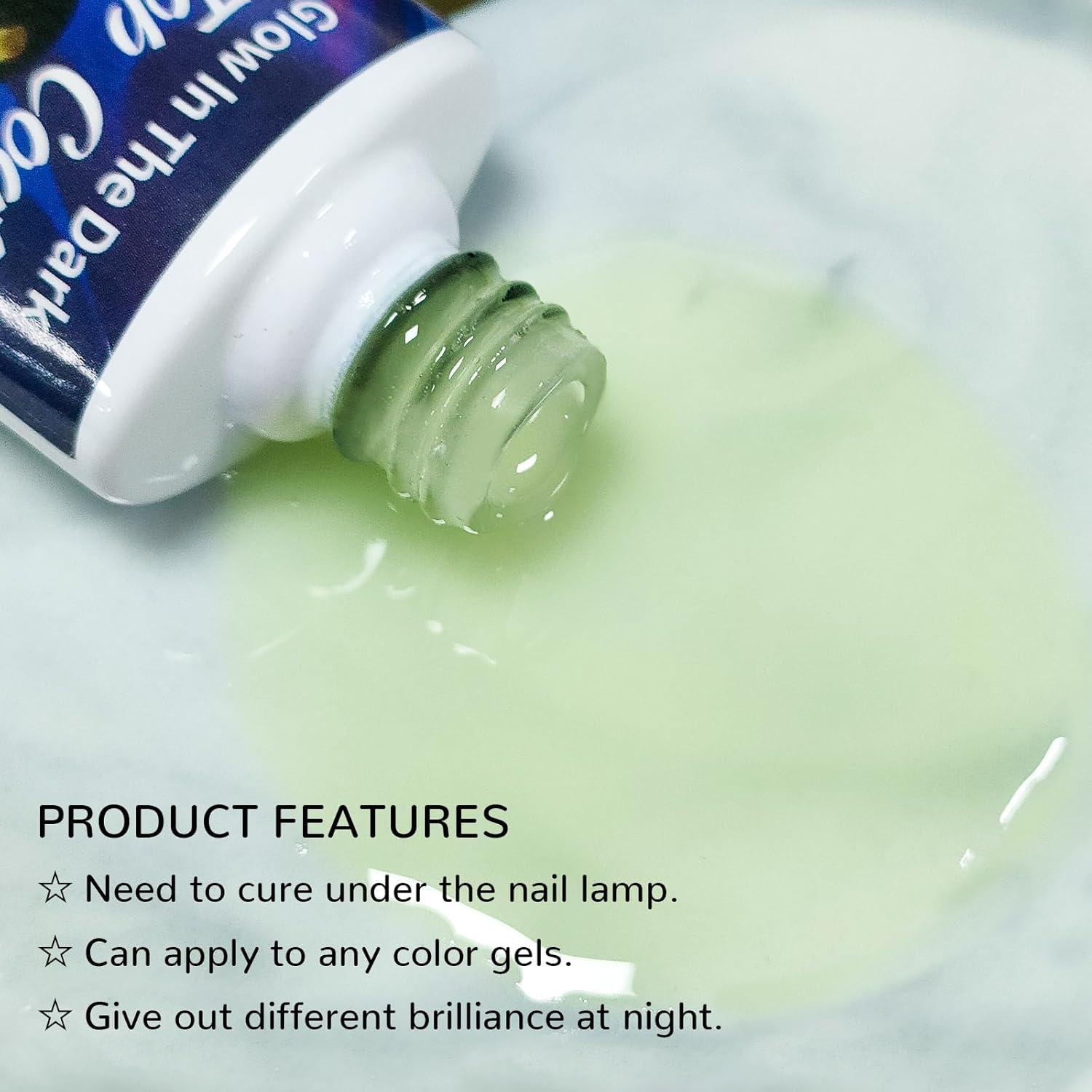 Gel de Uñas Luminosa U-Shinein 45g Brilla en la Oscuridad