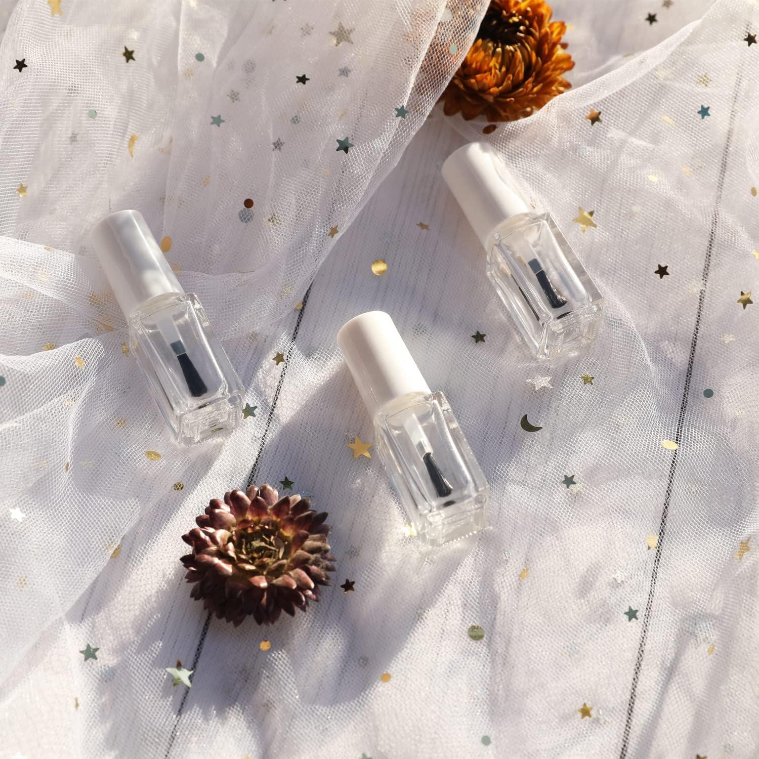 Botellas de Vidrio Vacías 5ML Agidea con Brocha - Paquete de 20