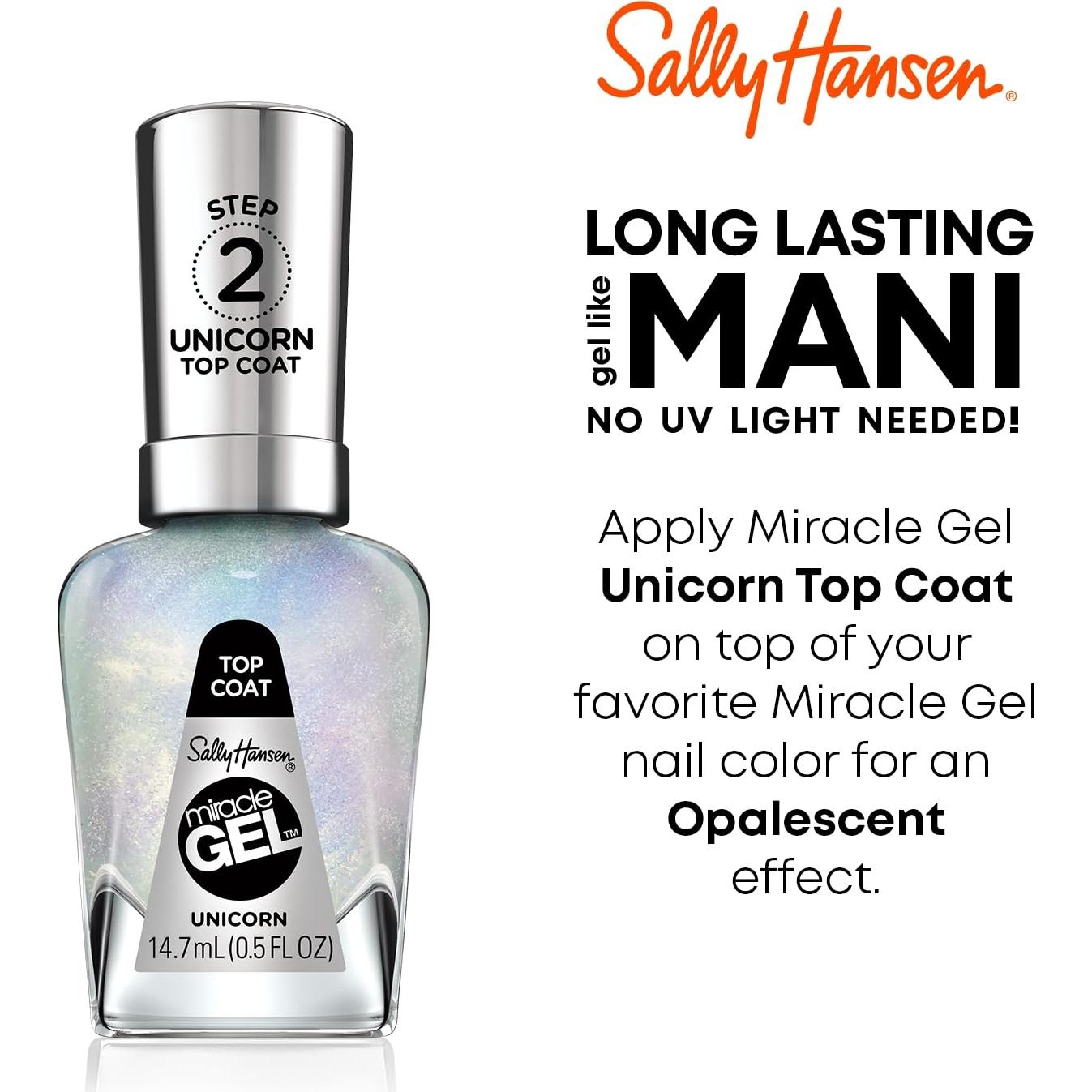 Top Coat Sally Hansen Miracle Gel 14.79 ml Unicornio Brillo