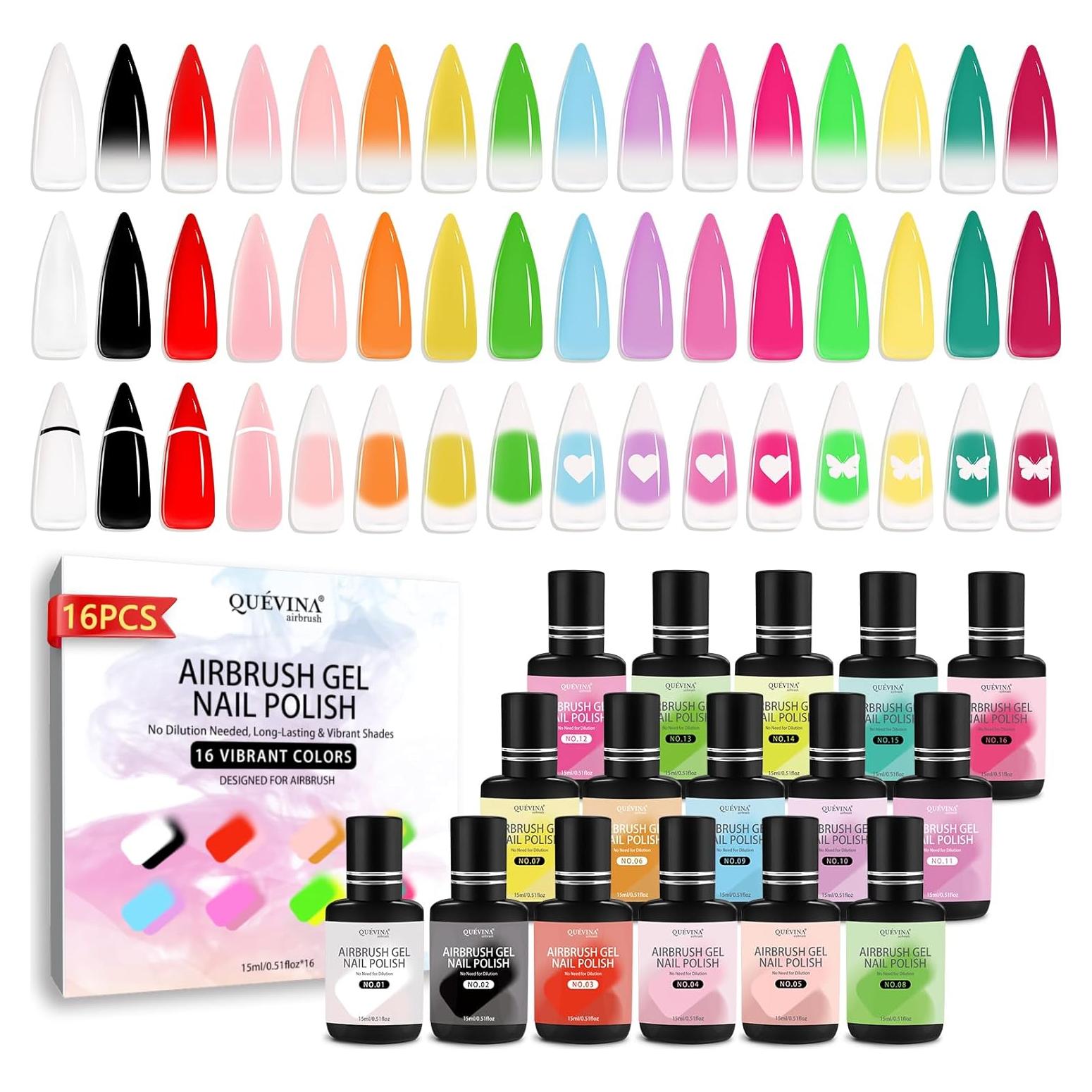 Set de Esmalte de Uñas en Gel Quevina 16 Colores 15ml