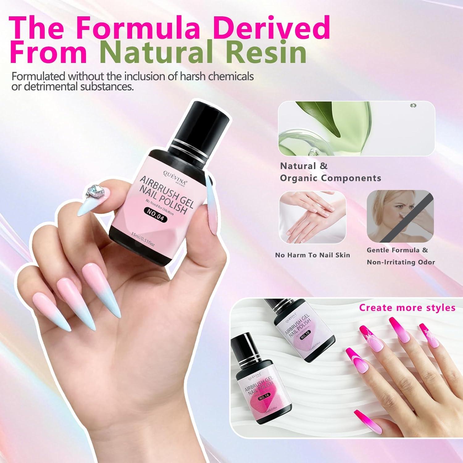 Set de Esmalte de Uñas en Gel Quevina 16 Colores 15ml