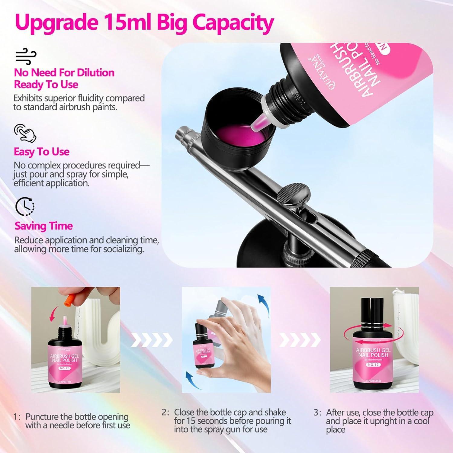 Set de Esmalte de Uñas en Gel Quevina 16 Colores 15ml