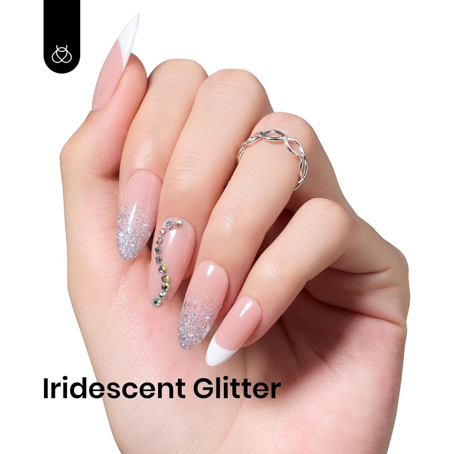 Esmalte de Uñas Gel Glitter Beetles 15ml Cromado Plateado