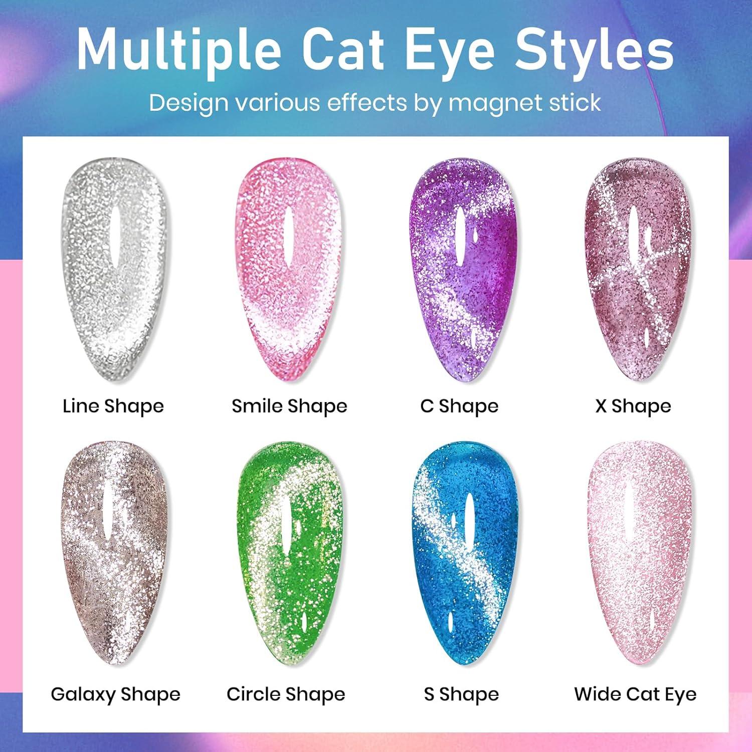 Esmalte de Uñas Gel Cat Eye Brillante MIZHSE - 8 Colores