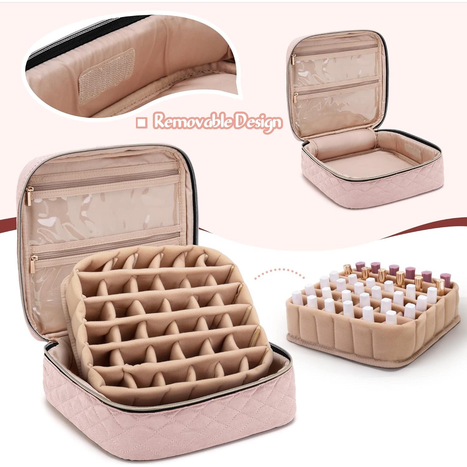 Bolsa de Transporte para Esmalte de Uñas YARWO Rosa 36 Botellas