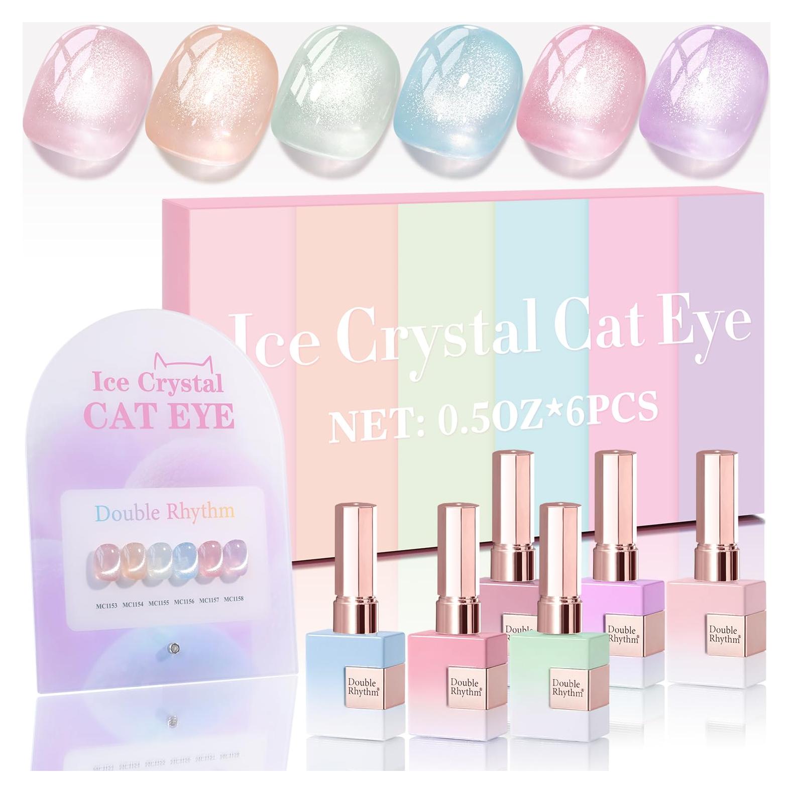 Conjunto 6 Esmaltes de Uñas Gel Doble Ritmo 15ml Brillo