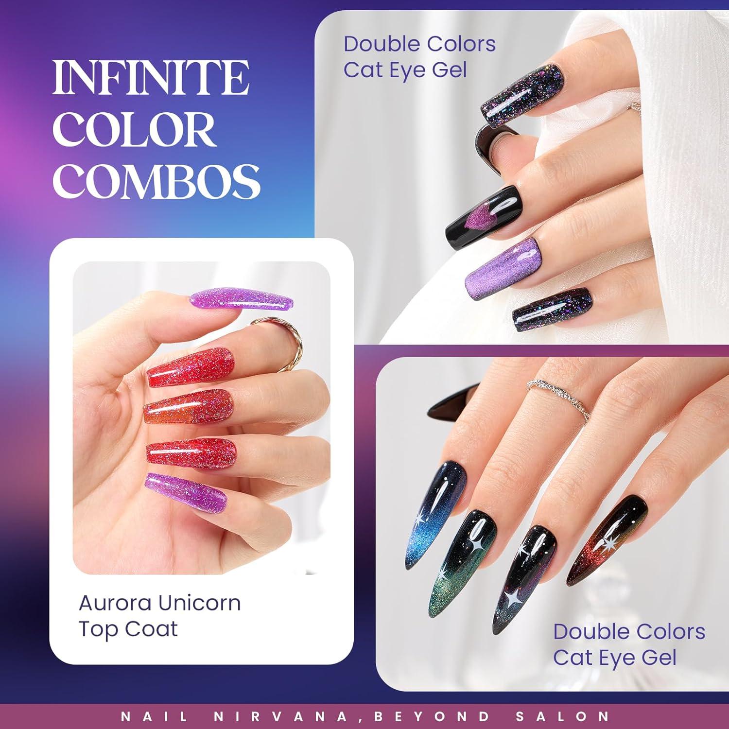 Set de Uñas de Gel Beetles Cat Eye 39 Pcs - 36 Colores