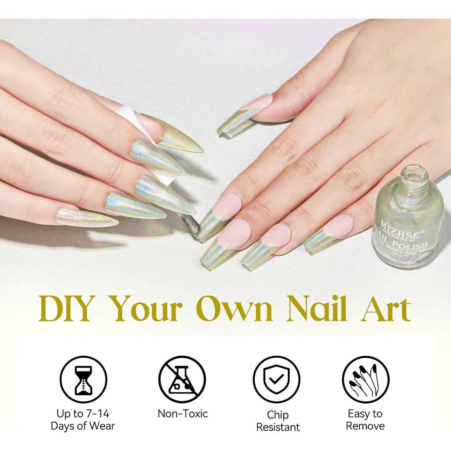Esmalte de Uñas Holográfico MIZHSE 15 ml Secado Rápido