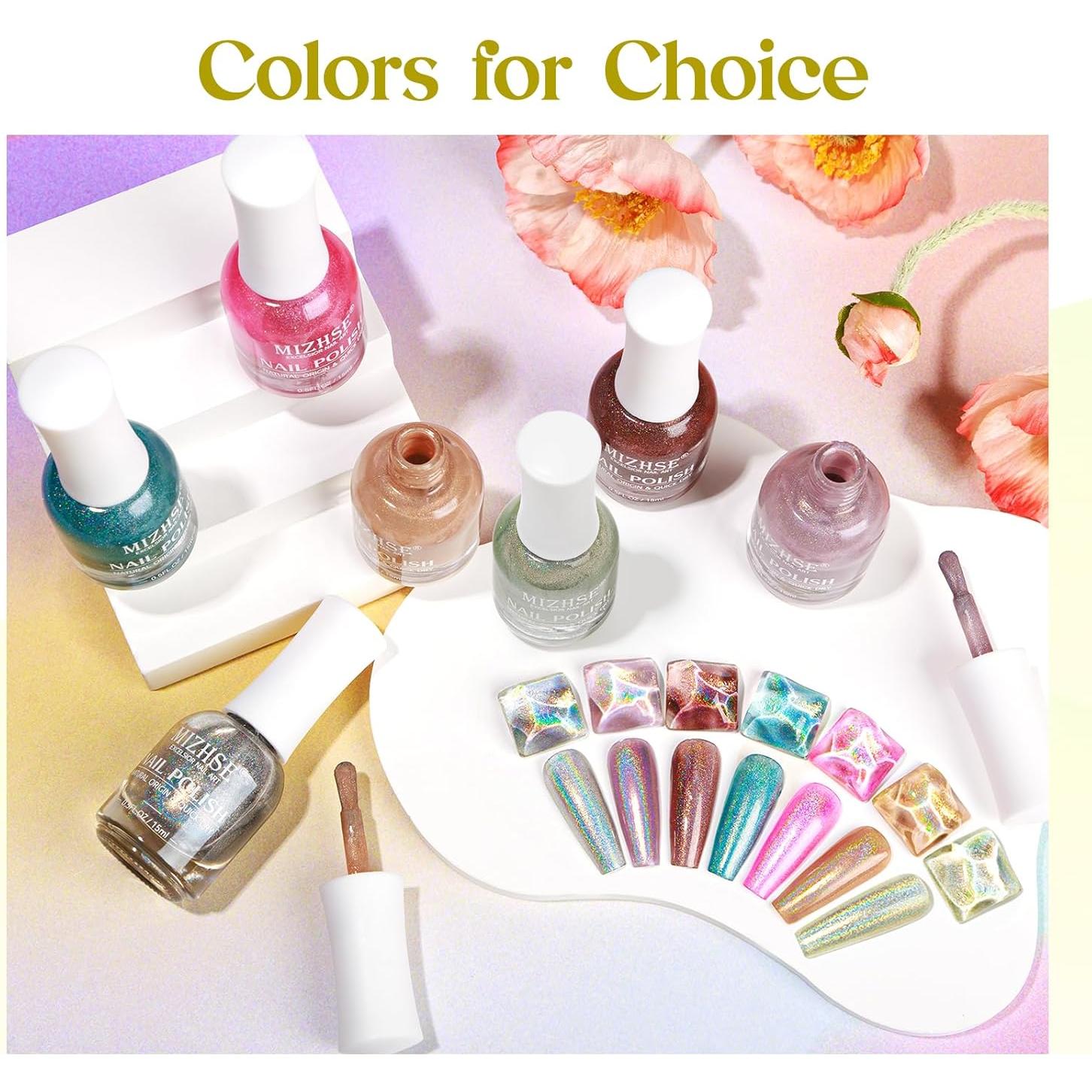 Esmalte de Uñas Holográfico MIZHSE 15 ml Secado Rápido